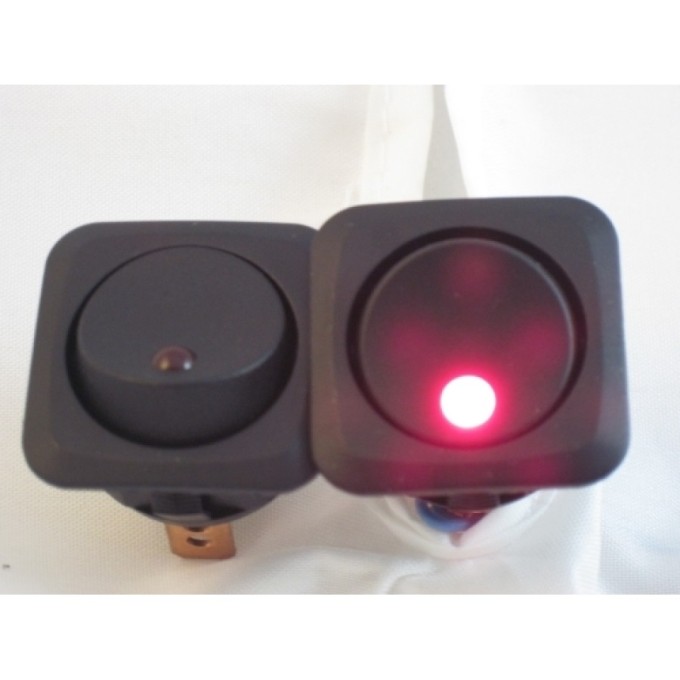 Comutator auto rotund Pornit/Oprit 12-24V cu indicator LED de functionare 